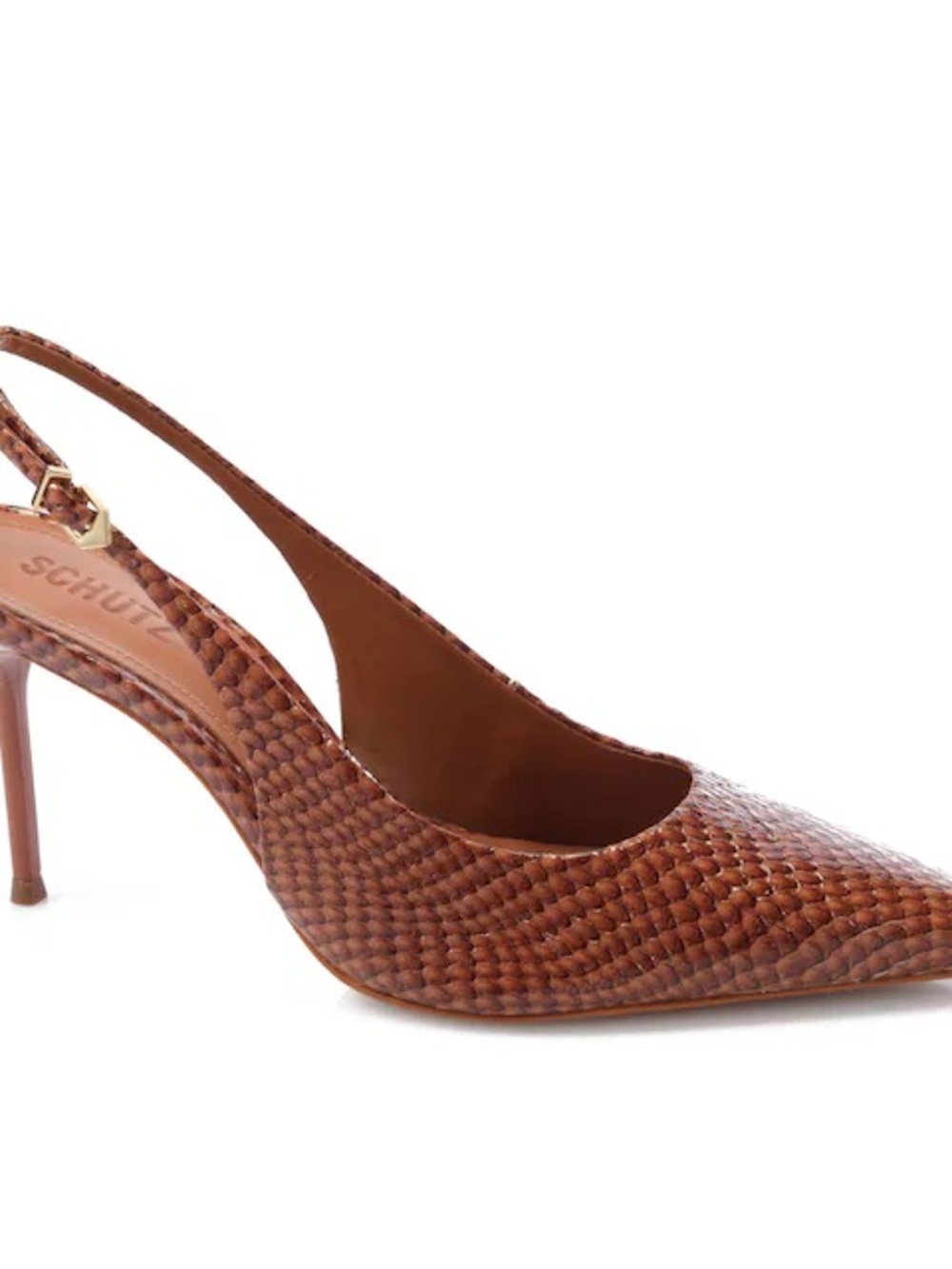 SCHUTZ Tan Leather Slingback Pump